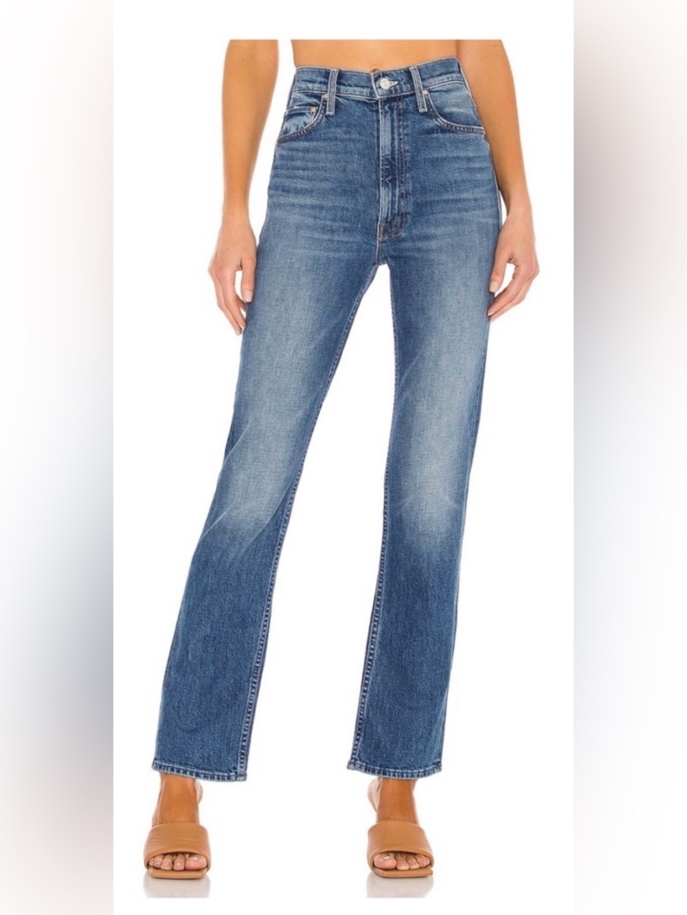Mother Superior High Waisted Rider Skimp Jeans In Cowboys Don’t Cry Size 32